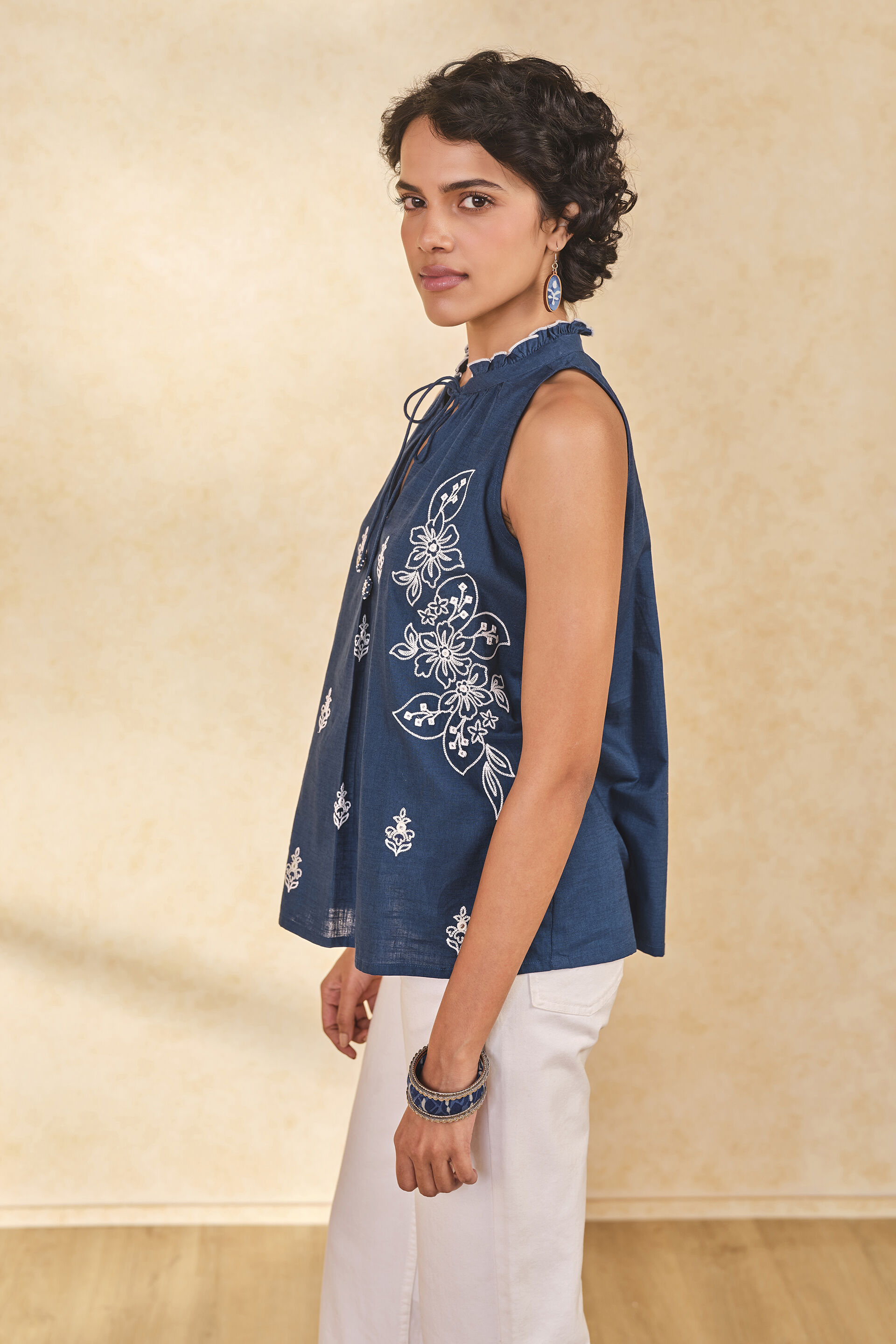 Neela Noor Top, Navy Blue, image 5